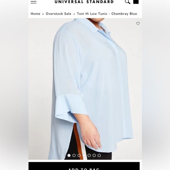 Universal Standard Flowy 3/4 Sleeve Button Up Top Size Large - Picture 1 of 8